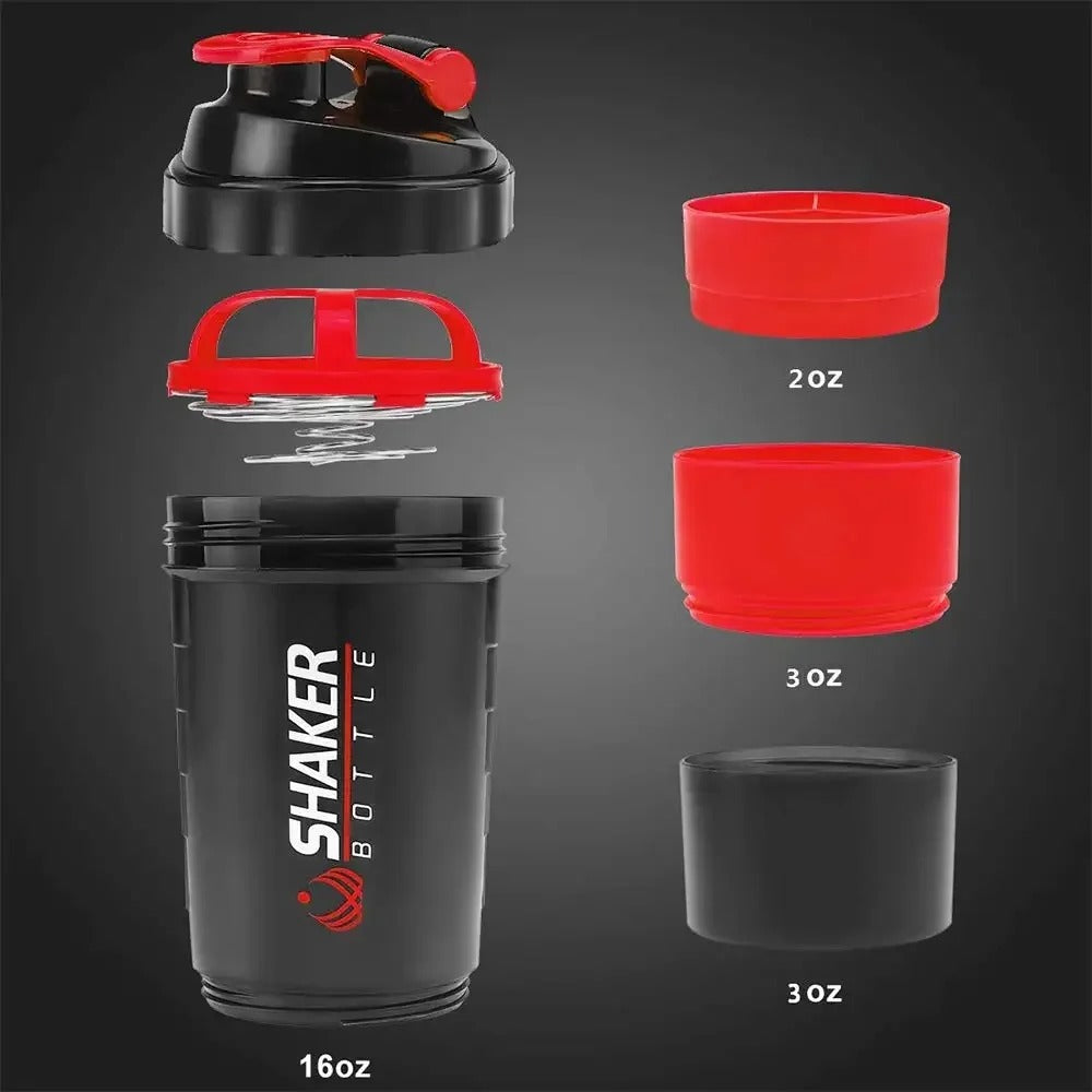 HealthHaven PowerShake™ 3-in-1 Protein Shaker (16oz)