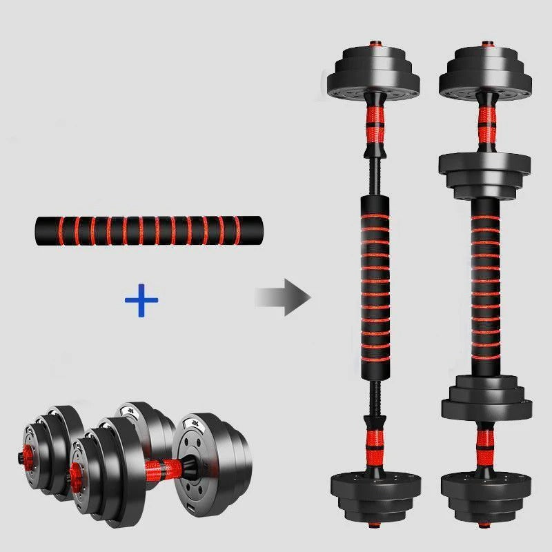 FlexPower 5-in-1 Adjustable Dumbbell & Barbell Set – 44LB Home Gym System